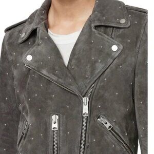 All Saints Grey Suede Jacket